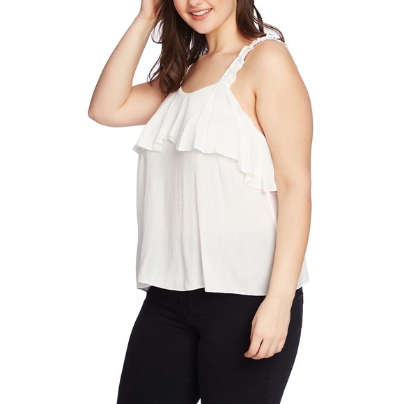 1.STATE Ruched Strap Flounce Edge Camisole Top - Picture 3 of 5